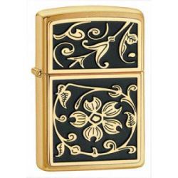 Gold Floral Flush Emblem Lighter
