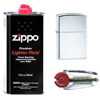 Zippo Set: Lighter, 6 Flints and Fuel (Gift Pack)