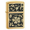 Zippo Gold Floral Flush Emblem Lighter